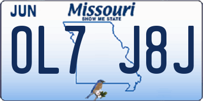 MO license plate OL7J8J