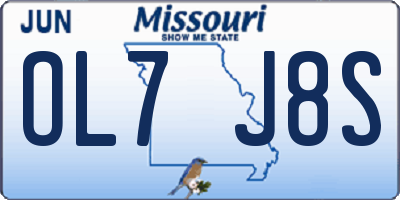 MO license plate OL7J8S