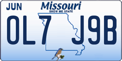 MO license plate OL7J9B