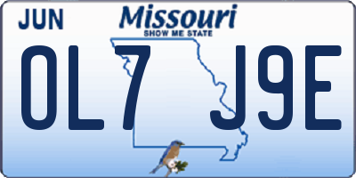 MO license plate OL7J9E