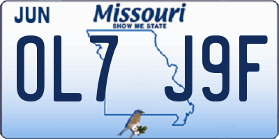 MO license plate OL7J9F