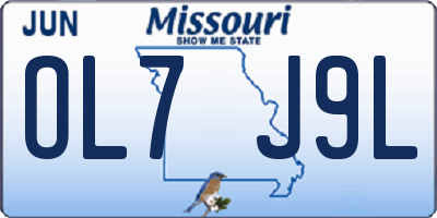 MO license plate OL7J9L