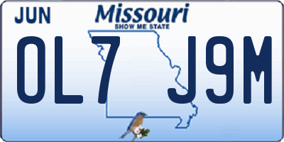 MO license plate OL7J9M