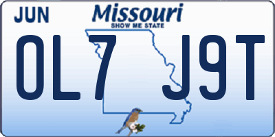 MO license plate OL7J9T
