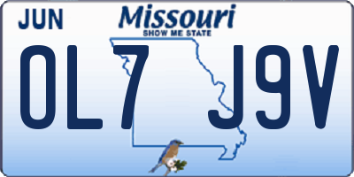 MO license plate OL7J9V