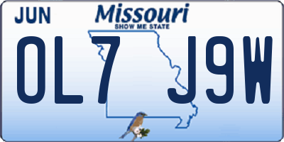 MO license plate OL7J9W