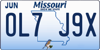 MO license plate OL7J9X