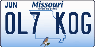MO license plate OL7K0G