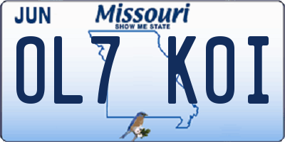 MO license plate OL7K0I