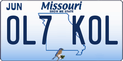 MO license plate OL7K0L