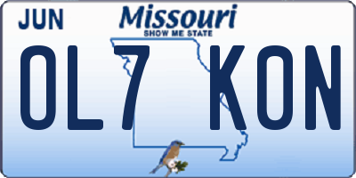 MO license plate OL7K0N