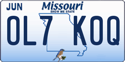 MO license plate OL7K0Q