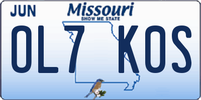 MO license plate OL7K0S