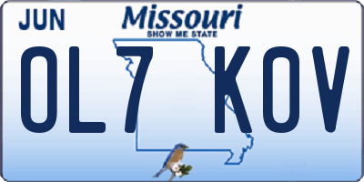 MO license plate OL7K0V
