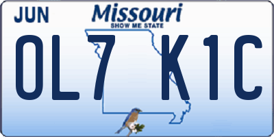 MO license plate OL7K1C