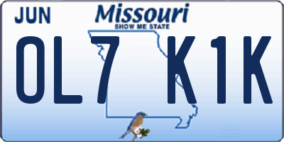 MO license plate OL7K1K