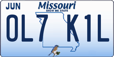 MO license plate OL7K1L