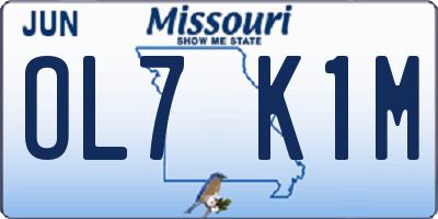MO license plate OL7K1M