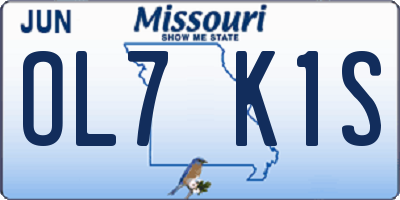 MO license plate OL7K1S