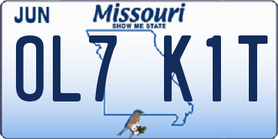 MO license plate OL7K1T