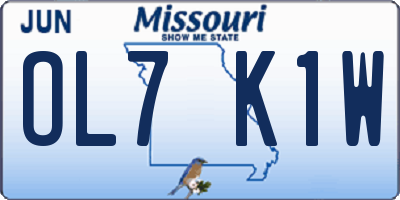 MO license plate OL7K1W