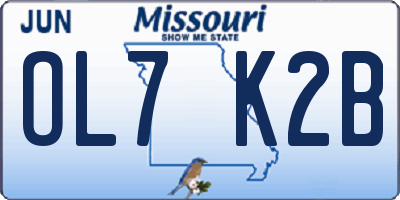 MO license plate OL7K2B