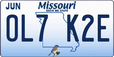 MO license plate OL7K2E