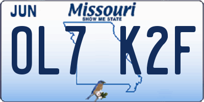 MO license plate OL7K2F