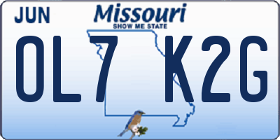 MO license plate OL7K2G