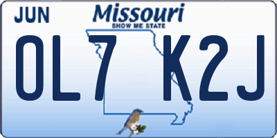 MO license plate OL7K2J
