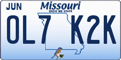 MO license plate OL7K2K