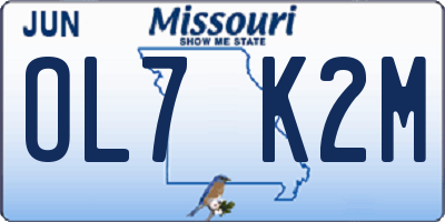 MO license plate OL7K2M