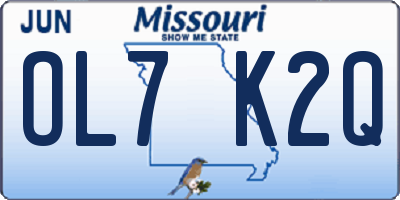 MO license plate OL7K2Q
