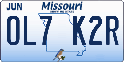 MO license plate OL7K2R