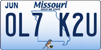 MO license plate OL7K2U
