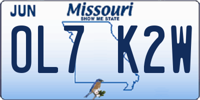 MO license plate OL7K2W
