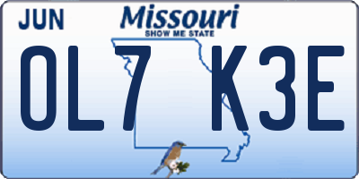 MO license plate OL7K3E