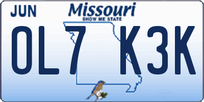 MO license plate OL7K3K
