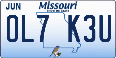 MO license plate OL7K3U