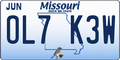 MO license plate OL7K3W