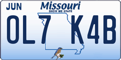 MO license plate OL7K4B