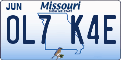 MO license plate OL7K4E