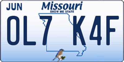 MO license plate OL7K4F