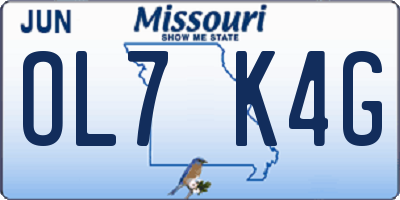 MO license plate OL7K4G