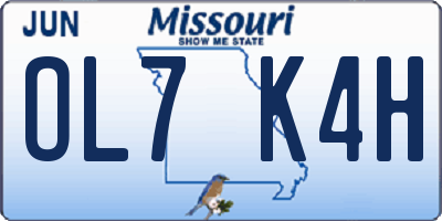 MO license plate OL7K4H