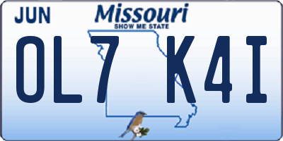 MO license plate OL7K4I