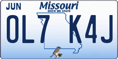 MO license plate OL7K4J