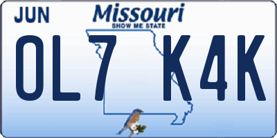 MO license plate OL7K4K