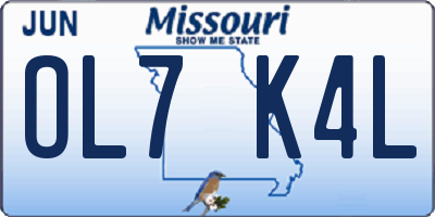 MO license plate OL7K4L