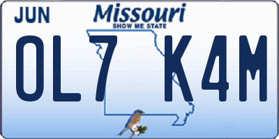 MO license plate OL7K4M